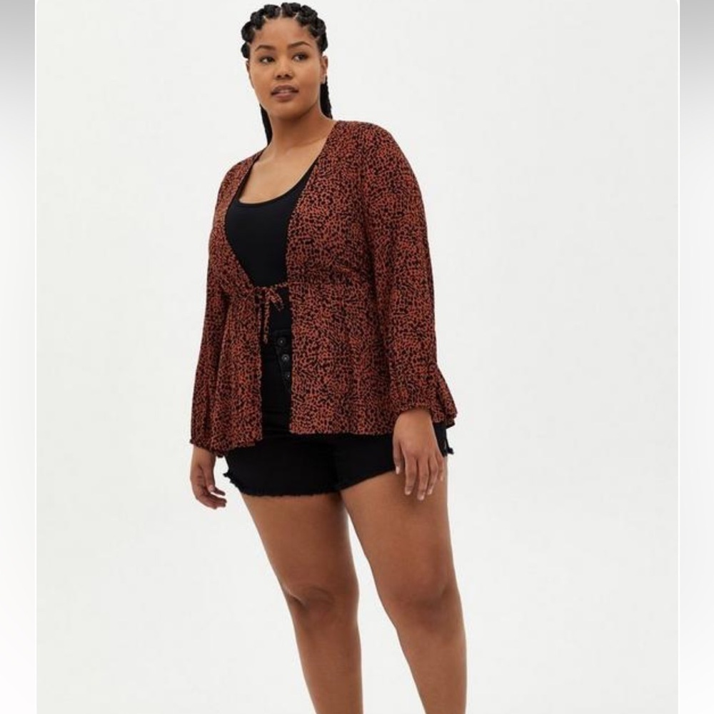 Torrid Tie-Front Midi Kimono - Size 4X